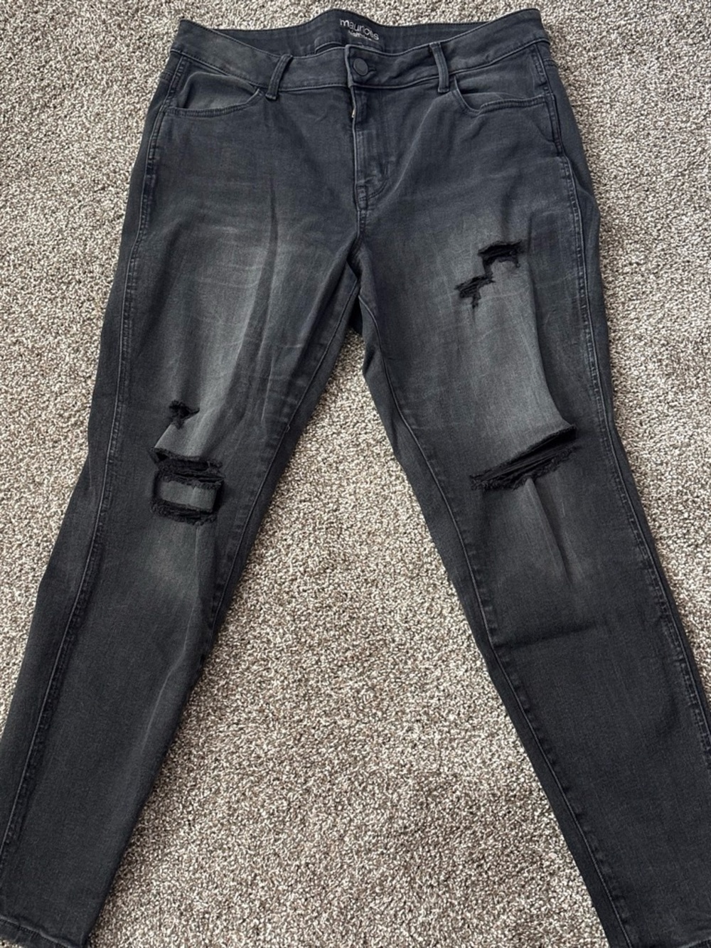 Black Distressed Skinny Jeans